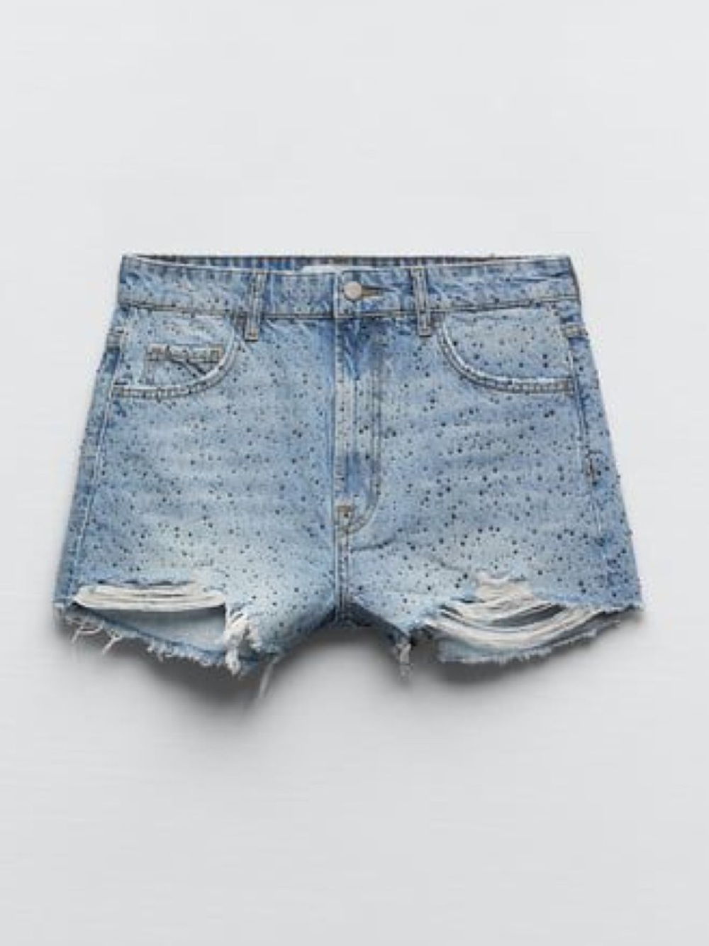 RELAXED MID WAIST STUD SHORTS
